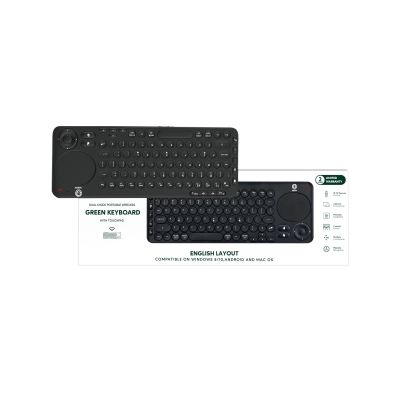 Green Dual Mode Portable Wireless Keyboard (Pure English) With Touch Pad