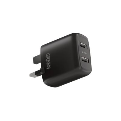 Green Lion Compact Wall Charger Dual Port USB Port 12W (UK Plug)