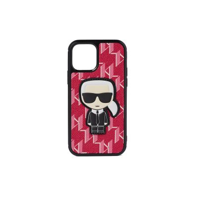 Karl Lagerfeld PU Monogram with Ikonic Stitched Patch Hard Case for iPhone 13 Pro