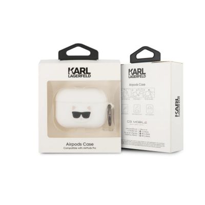 Karl Lagerfeld Silicone Choupette Case For Apple Airpods 3 - White