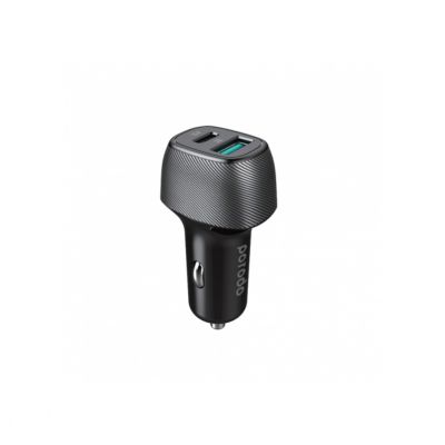 Porodo Dual Port PD Car Charger 38W includes Braided Type-C to Lightning PD Cable 0.9m/3ft
