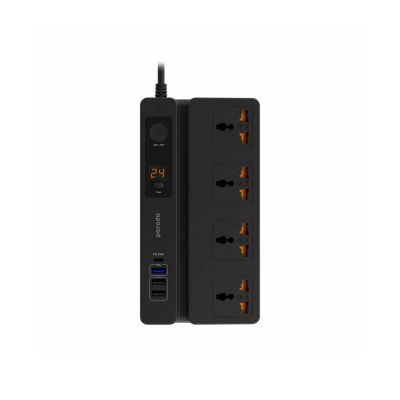 Porodo Multi-Function Socket With Phone Stand and Digital Timer