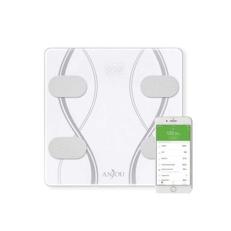Anjou Body Composition Bluetooth Smart Scale - High Precision Digital Bathroom Weight Scale/Composition Analyzer/Health Monitor with iOS and Android App for Body Weight/Fat/Water/BMI/BMR/Muscle Mass