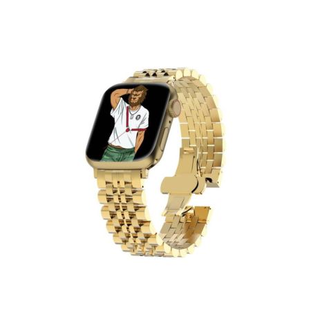 Green Lion Mettalic Picolla Acero-Correa Bracelet For Apple Watch 42/44MM-Gold
