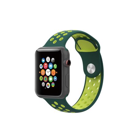 Porodo iGuard Sport Silicone Watch Band For Apple Watch 44/45mm-Ocean Blue/Yellow-45mm