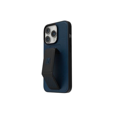 Levelo Morphix Gripstand iPhone 14 Plus Pu Leather Case- Storm Blue