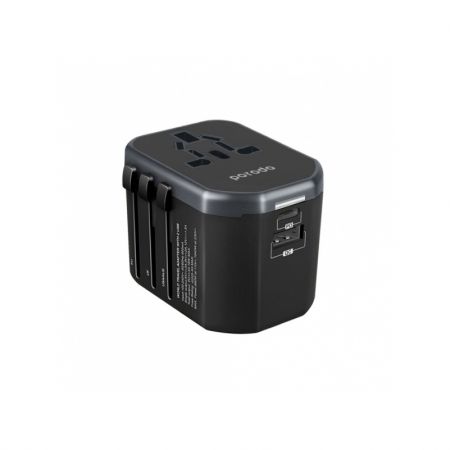 Porodo Universal Travel Charger with Dual Port PD 18w + QC3.0