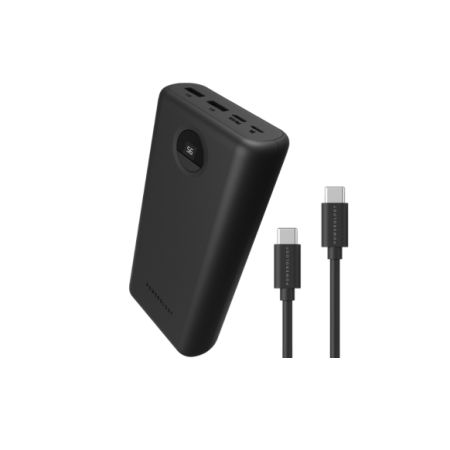 Powerology Quick Charge Power bank 30000mAh PD 45W with Type-C to Type-C Cable 0.9m-Black