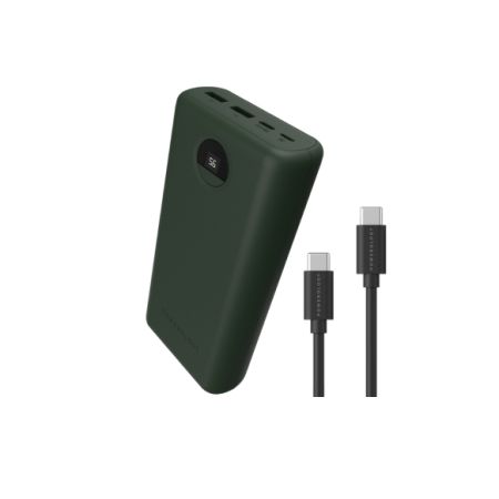 Powerology Quick Charge Power bank 30000mAh PD 45w with Type-C to Type-C Cable 0.9m-Green