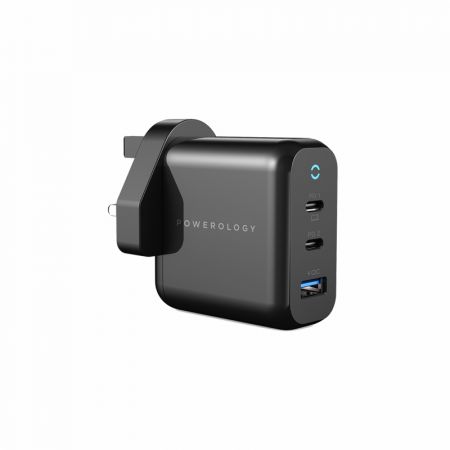 Powerology Compact 3-Output Gan 65w Charger 