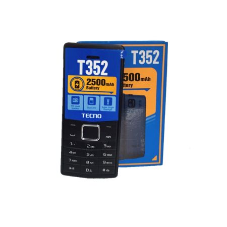 Tecno T352 - Dual Sim, Camera, Super Bright Flashlight, FM Radio - Black