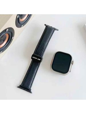 Green Lion Genuine Leather Buckle Watch Band 42/44/45/49mm - Black