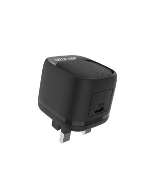Green Lion Type-C Port Wall Charger 20w with PVC Type-C To Type-C Cable 1.2M - Black