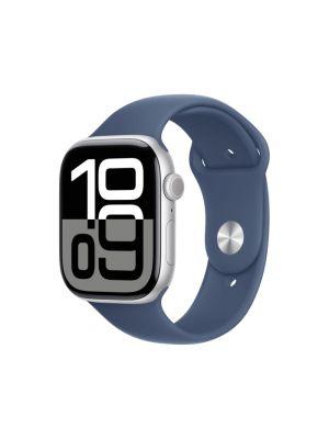 Apple Watch Series 10 GPS Only 46mm Smartwatch with Silver Aluminium Case With Blue Cloud Sport Loop (Brand New)