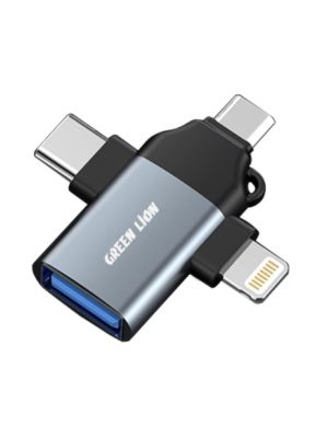 Green 3 in 1 OTG (Lightning/Micro Type-C) Grey