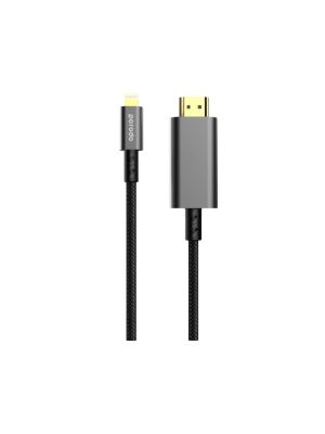 Porodo Braided 4K HDMI to Lightning Cable 1.8M - Black