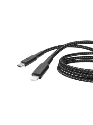 Powerology Braided USB-C To Lightning Data & Fast Charger 60W 1.2M - Black