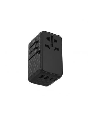 Powerology Universal GaN Super Charger 100W X2 Type-C Port And X2 USB A 15W Port Black